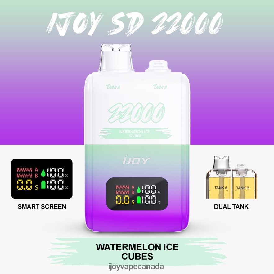 iJOY Vapes Online - iJOY SD 22000 Disposable 6ZV28X159 Watermelon Ice Cubes